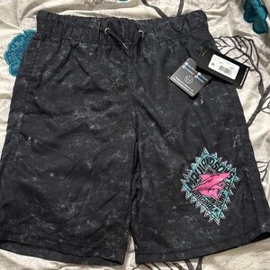 Maui and Sons Black Shorts with Graphic Design